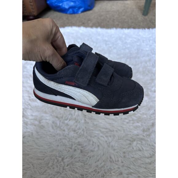 Puma toddler boy sz. 10 classic blue/red suede strap closure sneaker. Exc. cond - Picture 10 of 13